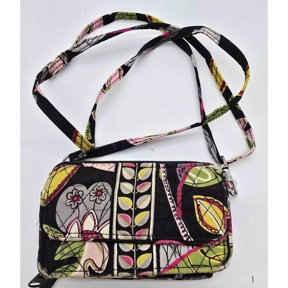 Vera Bradley Crossbody Wallet Purse - Quilted Floral Print - Picture 1 of 7
